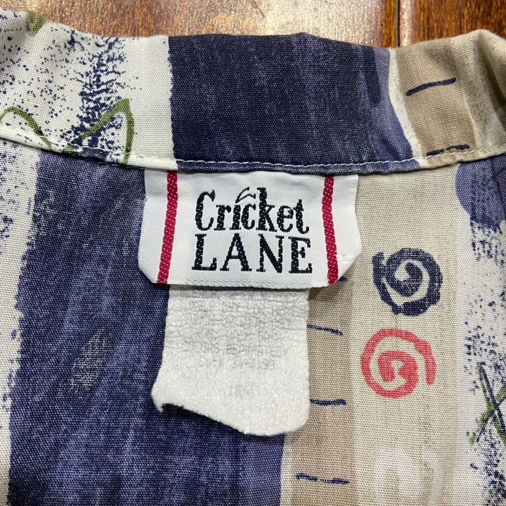Cricket Lane Vintage Abstract Color Block Multicolored Shirt Cotton Women's 16 - Picture 6 of 8